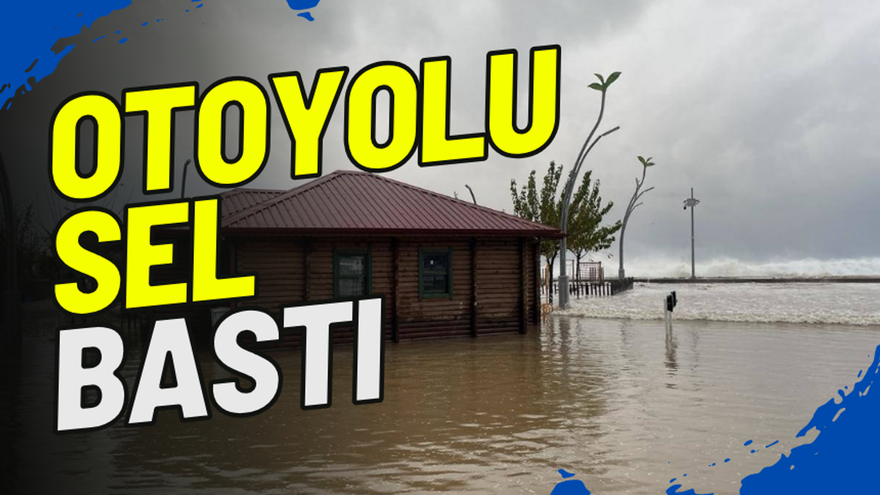 Trabzon'da sahil yolunu su bastı | yollar trafiğe kapandı