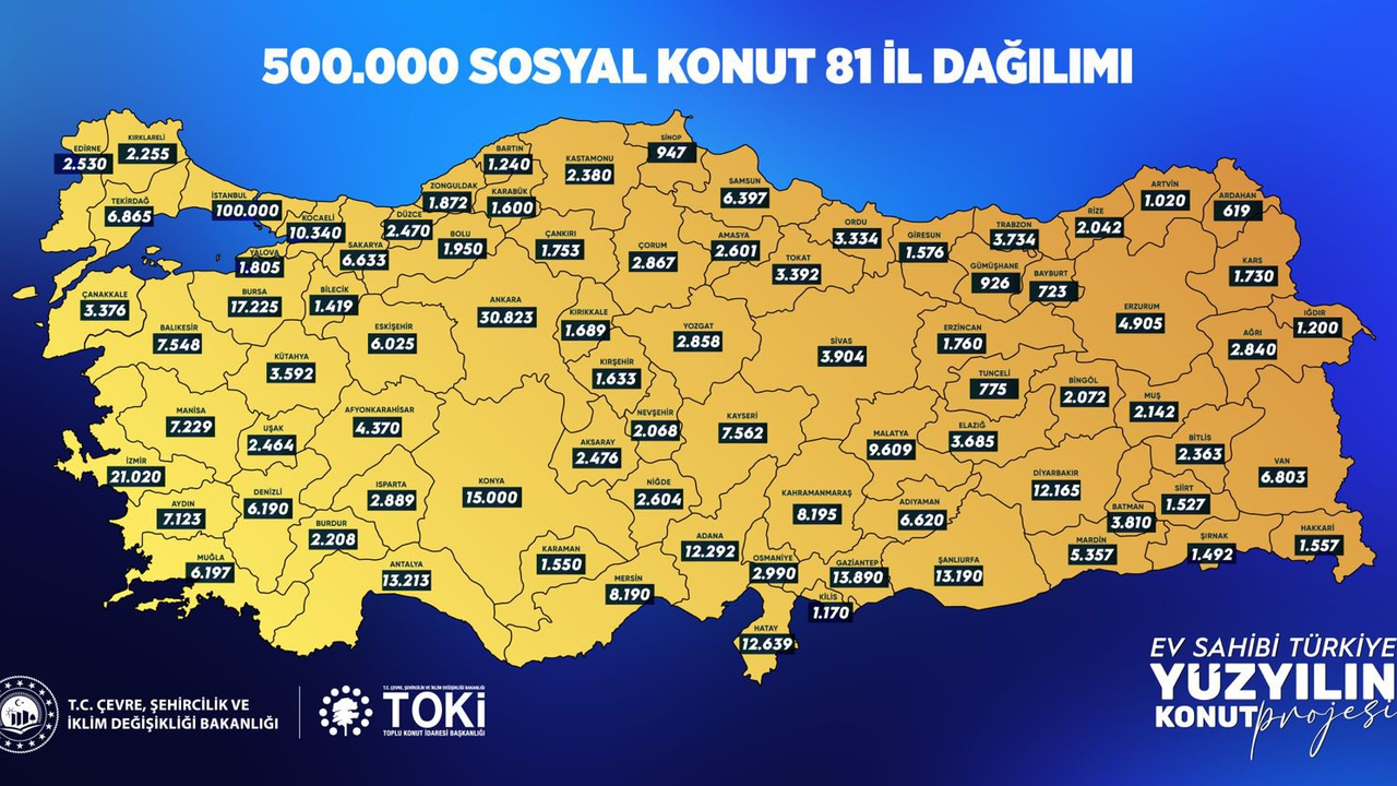 Yüzyılın Konut Projesinin güncel haritası paylaşıldı