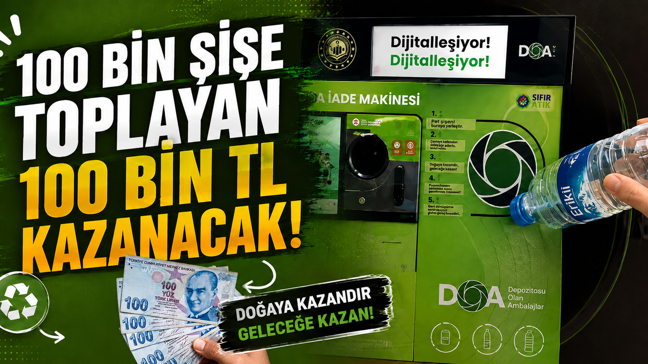 100 bin şişe toplayan 100 bin TL kazanacak!