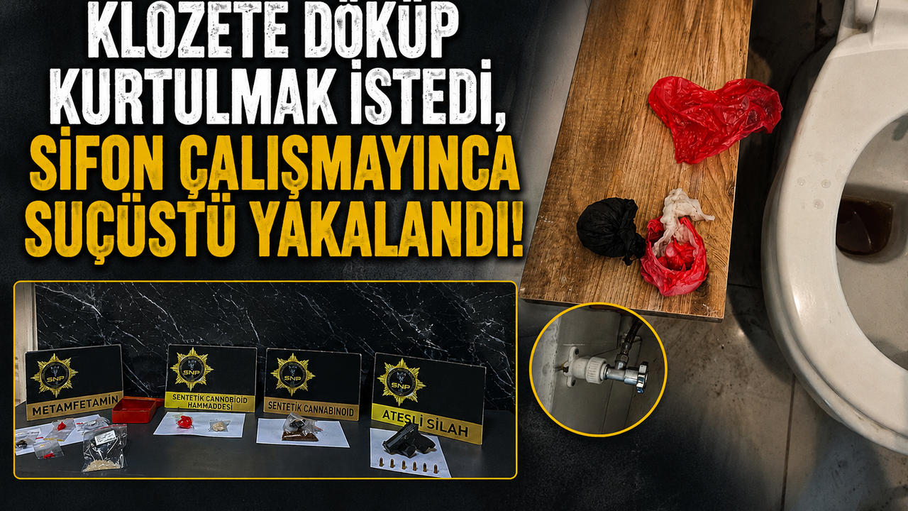 Klozete Döküp Kurtulmak İstedi, Sifon Çalışmayınca Suçüstü Yakalandı