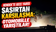 Hendek’te gece yarısı şaşırtan karşılaşma: Otomobille yarıştılar!