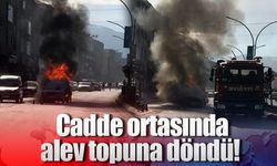 Cadde ortasında alev topuna döndü!