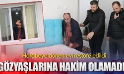 Harabeye dönen evi restore edilince gözyaşlarına hakim olamadı
