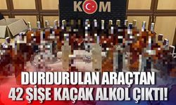 Durdurulan araçtan 42 şişe kaçak alkol çıktı!