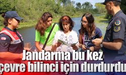 Jandarma bu kez çevre bilinci için durdurdu