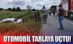 Otomobil tarlaya uçtu!