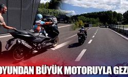 Boyundan büyük motoruyla gündem oldu