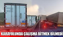 Karayolunda çalışma bitmek bilmedi