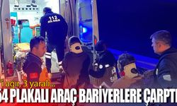 Düzce'de araç bariyerlere çarptı: 3 yaralı