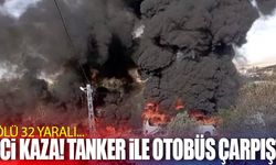 Feci kaza! Tanker ile otobüs çarpıştı