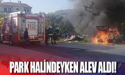 Kocaeli'nde park halindeki araç alev aldı!