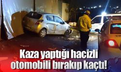 Kaza yaptığı hacizli otomobili bırakıp kaçtı!