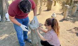 Edirne'deki Gazi Mihal Camisi haziresinde bulunan mezar taşları aslına uygun onarıldı