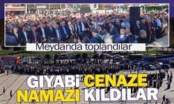 Meydanda gıyabi cenaze namazı kıldılar