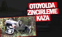 Anadolu Otoyolu’nda zincirleme kaza: Şarampole uçtu