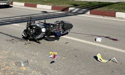 Çan'da kamyona arkadan çarpan motosiklet sürücüsü yaralandı!