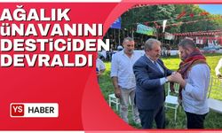 Selman Dede Güreşleri'nde, iş insanı 'ağalık unvanı'nı BBP Genel Başkanı Destici'den devraldı