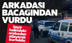 Bacağından vurulan şahıs seyir halindeki araçtan atlayarak kurtuldu