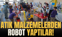 Sakarya'da ilkokul öğrencileri atık malzemelerden "robot" yaptı