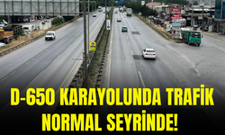 D-650 karayolunda trafik normal seyrinde!