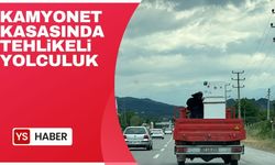 Kamyonet kasasında tehlikeli yolculuk