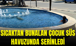 Adapazarı'nda Sıcaktan Bunalan Çocuk Süs Havuzunda Serinledi