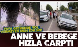 Yaya geçidinde anne ve iki çocuğuna çarptı