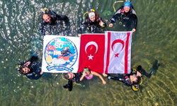 Marmara Denizi'nde KKTC bayrağı açtılar