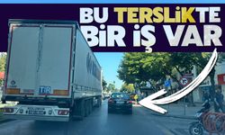 TIR solda otomobiller sağ şeritte!