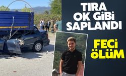 TIR'a ok gibi saplandı!