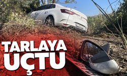 Kontrolü kaybetti tarlaya uçtu