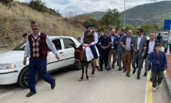 Arkadaşları damadı düğün salonuna eşekle götürdü