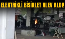 Elektrikli bisiklet alev aldı