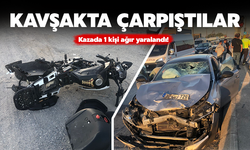 D-100'de otomobil ile motosiklet çarpıştı: 1 ağır yaralı