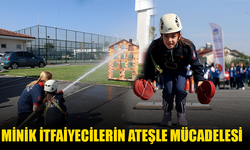 Minik itfaiyecilerin ateşle mücadelesi