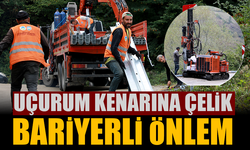 Uçurum kenarına çelik bariyerli önlem