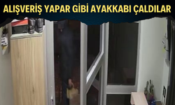 Alışveriş yapar gibi ayakkabı çaldılar