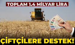 Çiftçilere 1,4 Milyar Lira Tarımsal Destekleme Ödemesi Yapılacak