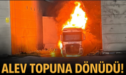 Boş tırın kupası alev topuna döndü