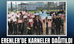 Erenler'de öğrenciler karnelerini aldı