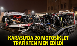 20 motosiklet trafikten men edildi