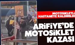 Arifiye'de kaza: Motosikletli yaralandı