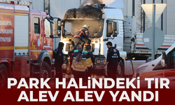 Tır alev alev yandı