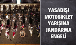 Yasadışı motosiklet yarışına jandarma engeli