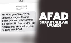 AFAD Sakaryalıları uyardı