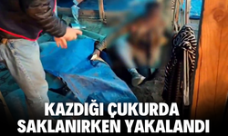 Kazdığı çukurda saklanırken yakalandı