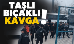 O maçta taşlı bıçaklı kavga!