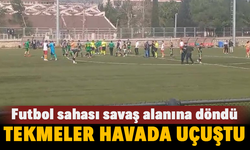 Futbol sahası savaş alanına döndü