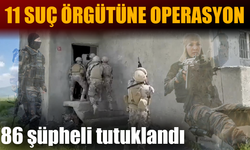 11 suç örgütüne yönelik operasyonlarda 86 şüpheli tutuklandı