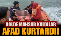 Gölde mahsur kalan 2 kişi kurtarıldı